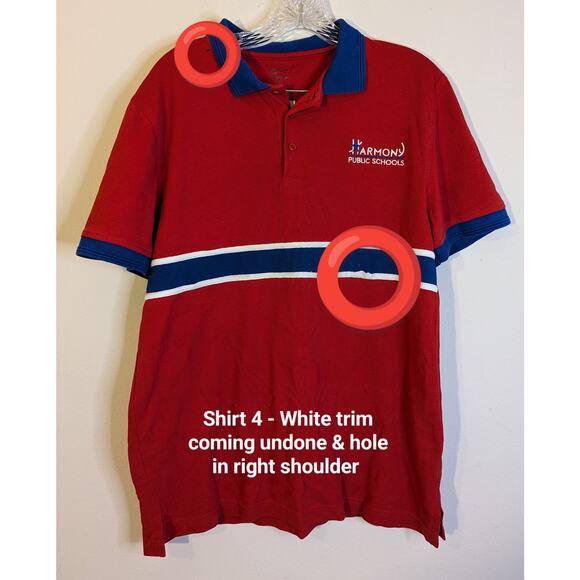 Harmony Public Schools MS Original Red Uniform Polo Shirt 5 Bundle Adult Medium - Picture 9 of 16